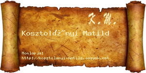 Kosztolányi Matild névjegykártya