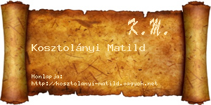 Kosztolányi Matild névjegykártya